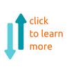 2 Blue up and down arrows side by side and the words "click to learn more" to the right of the arrows.