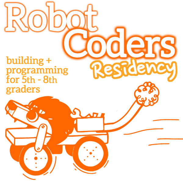 Robot Coders Residency shows a Lion robot zipping about