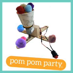 Photograph of a Pom Pom Party robot