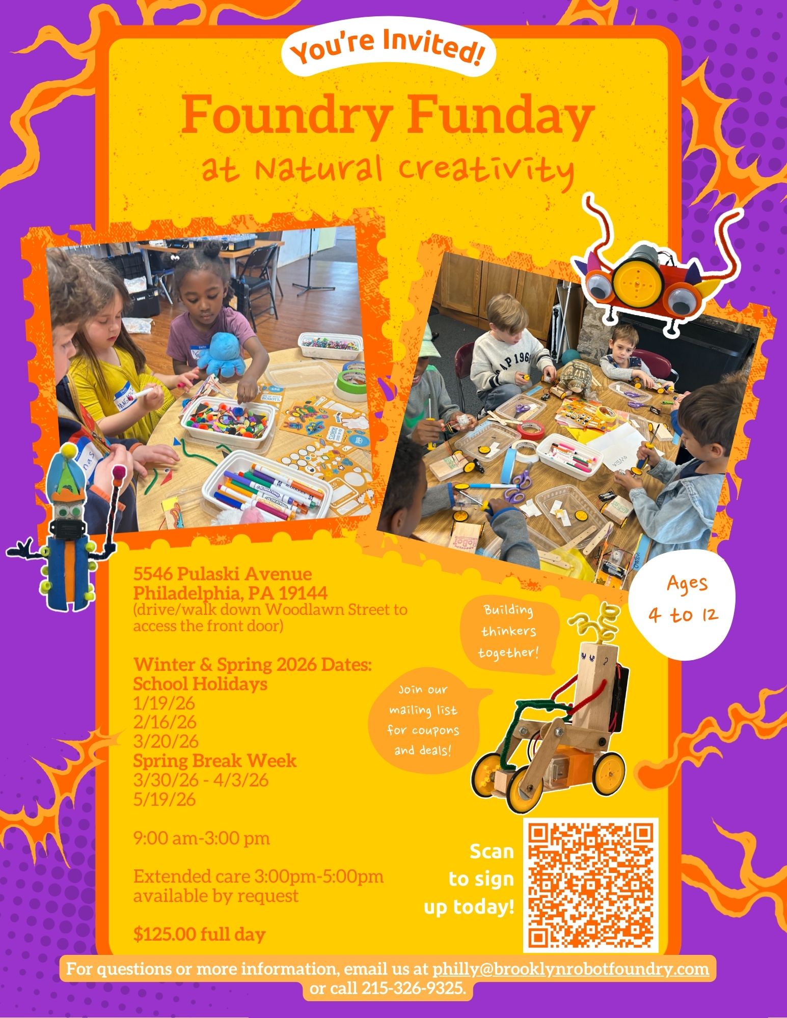 Foundry Funday Winter and Spring 2026 calendar at Natural Creativity Foundry Funday Winter and Spring 2026 calendar at Natural Creativity