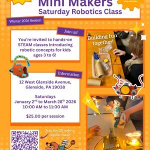 Winter 2026 Mini Makers Saturday classes in Glenside, PA