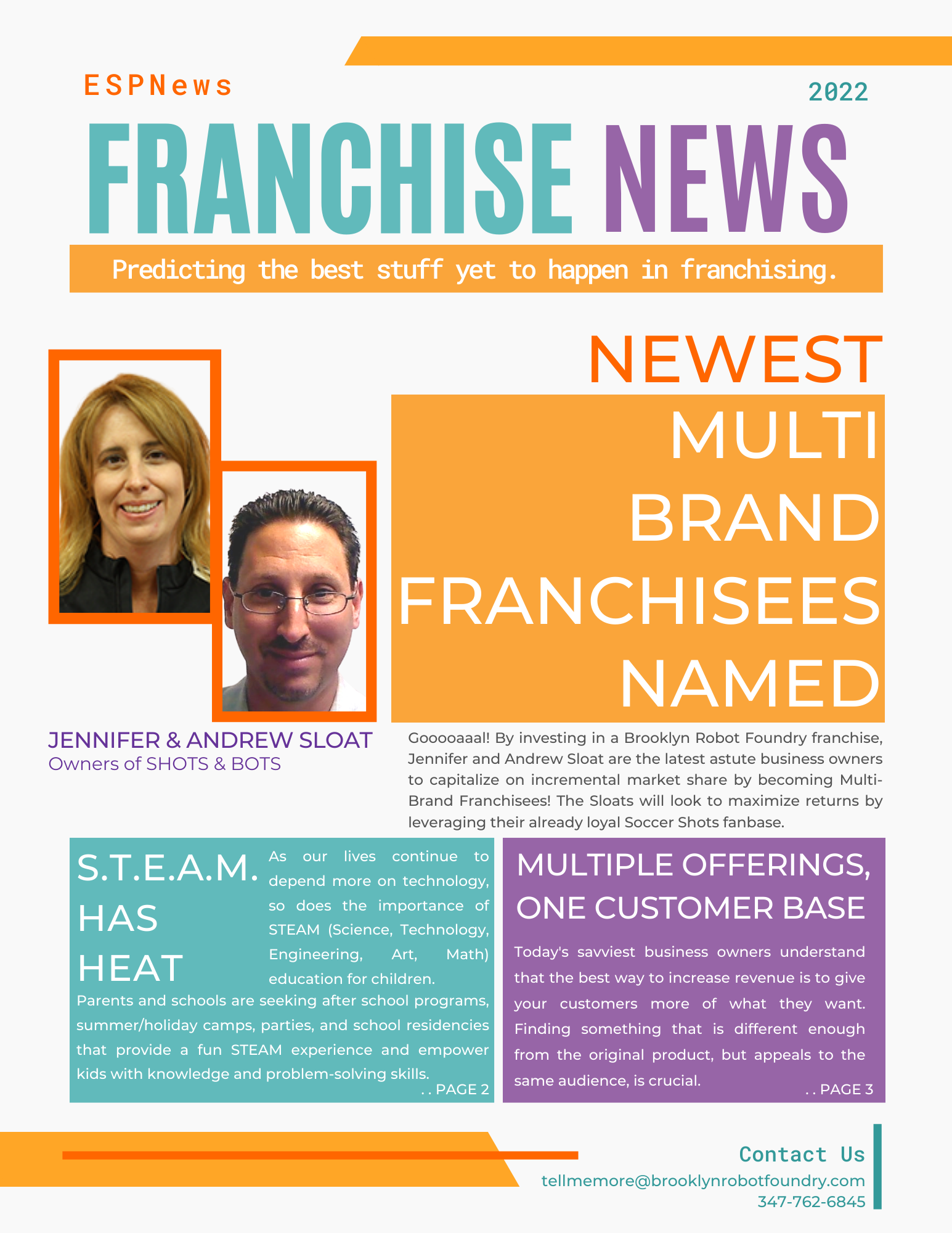 Fictional front page of a newsletter titled 