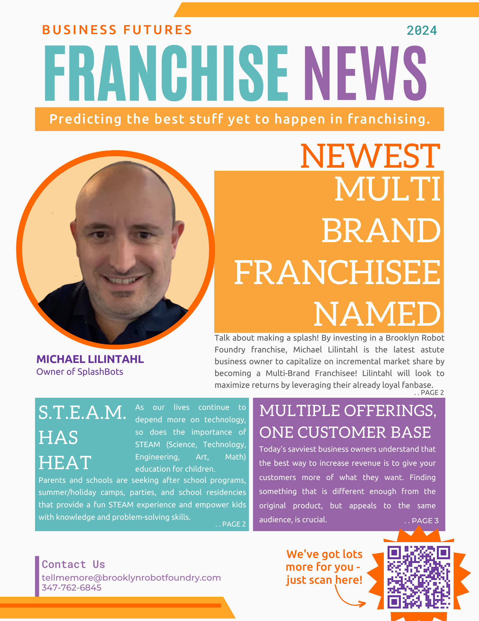 Fictional front page of a newsletter titled 